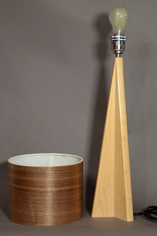 Pinnacle Table Lamp in Ash with Walnut Shade